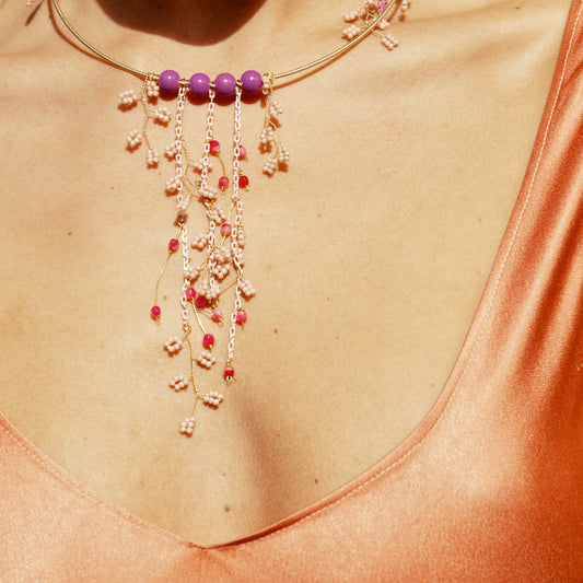 COLGANTE ARO BLOOM PINK