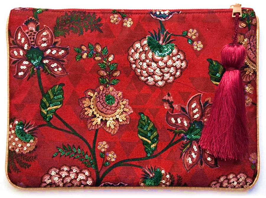 CLUTH FLORAL ROJO BY NAMJOSH